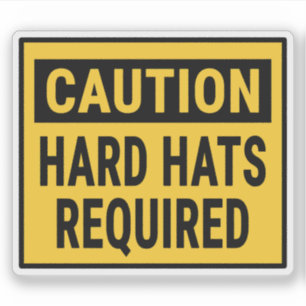 Pegatina Precaución Gorras duros necesarios