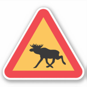 Pegatina Precaución Moose Rótulo de tráfico sueco