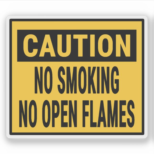 Pegatina Precaución, no fumar, no abrir llamas (Anverso)