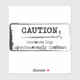 Pegatina Precaución: puede combatir espontáneamente al Pega