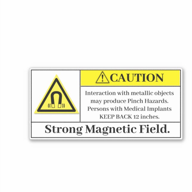 Pegatina Precaución Sello de campo magnético fuerte (Anverso)