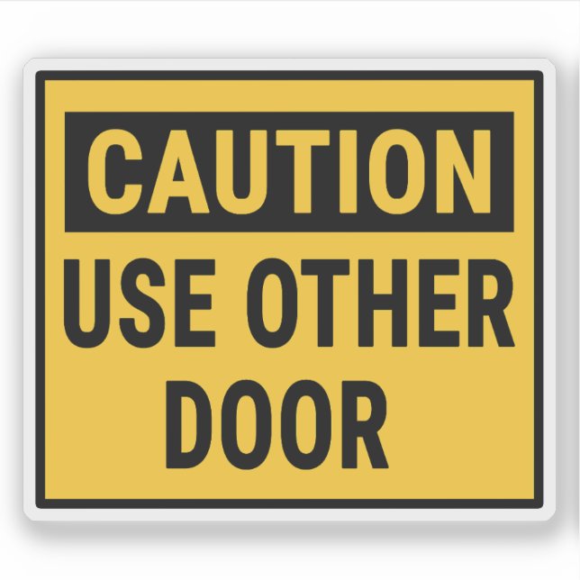 Pegatina Precaución Uso de otras puertas (Anverso)