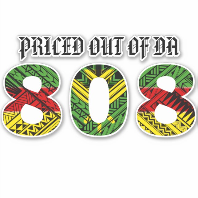 Pegatina PRECIO DE DA 808 Kakau Kanaka Maoli (Anverso)