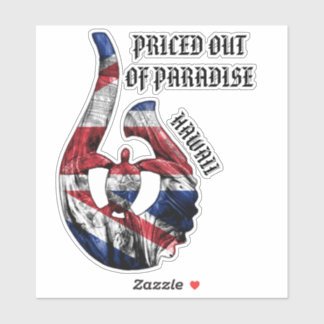 Pegatina PRECIO DE PARADISE HI Honu Tribal Hook HI Bandera