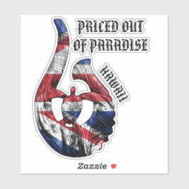 Pegatina PRECIO DE PARADISE HI Honu Tribal Hook HI Bandera