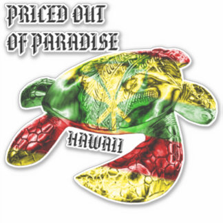 Pegatina PRECIO DE PARADISE HI TRBL Honu Kanaka Maoli