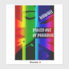 Pegatina PRECIO FUERA DE PARADISE CRYING WAHINE HIFlag Isla