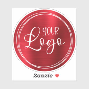 Pegatina Preciosa Rosa Roja Ombre Foil Logo Blanco