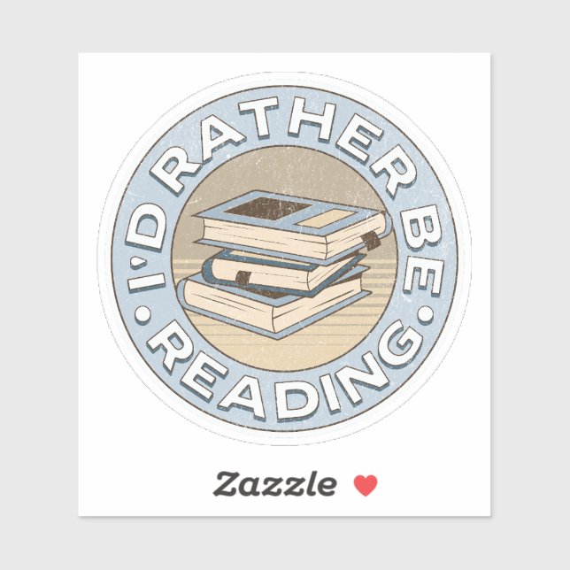 Pegatina Prefiero estar leyendo (Hoja)