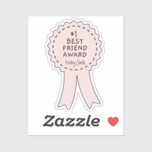 Pegatina Premio al mejor amigo número 1 - Nombre personaliz