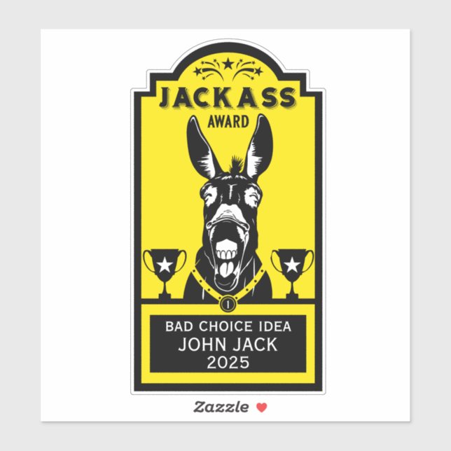 Pegatina Premio Jackass (Hoja)