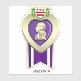 Pegatina Premio personalizado Corto Corazón Púrpura