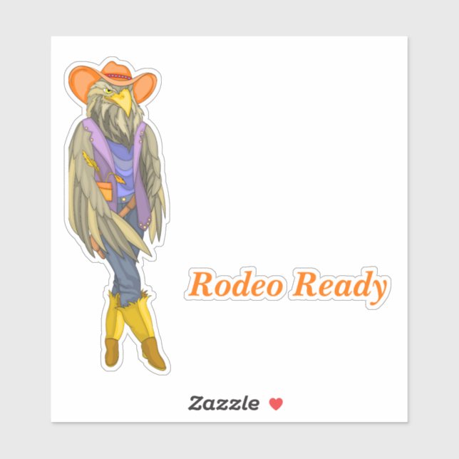 Pegatina Preparado para rodeo (Hoja)