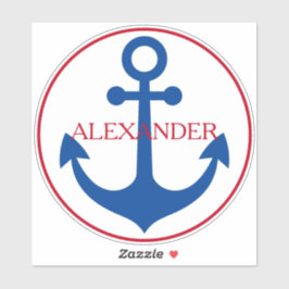 Pegatina Preppy Nautical Anchor Personalized