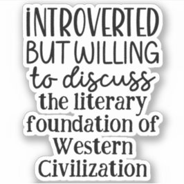 Pegatina Presentado pero dispuesto a discutir la historia