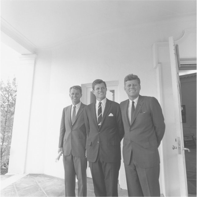 Pegatina Presidente John Kennedy y Brothers American Camelo (Anverso)