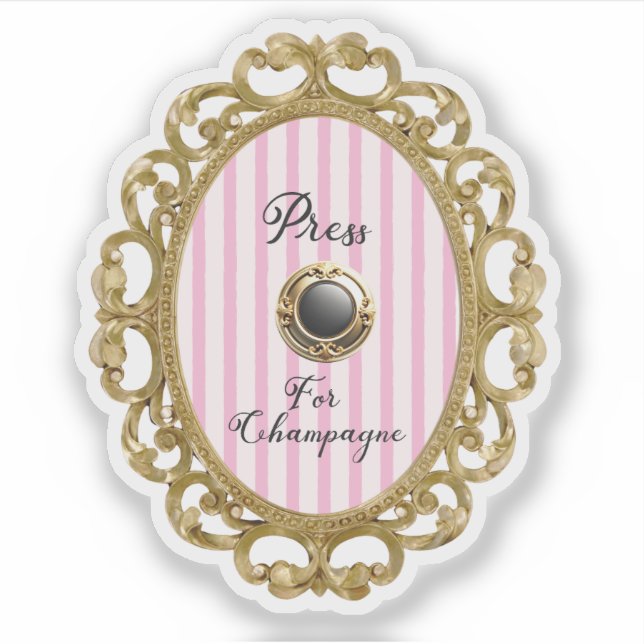 Pegatina Press For Champagne Pink Gold Baroque Luxury Frame (Anverso)