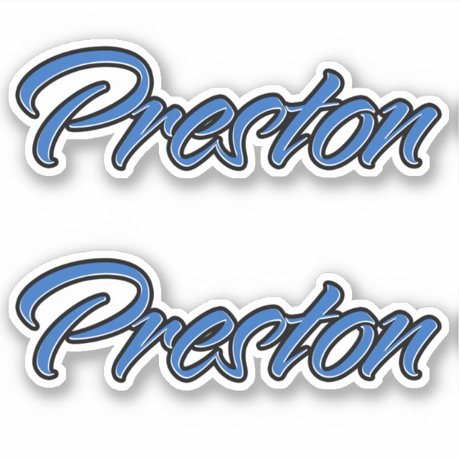 Pegatina Preston Name blue Aufkleber Sticker Stickerset (Anverso)
