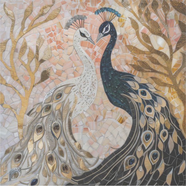 Pegatina Pretty Peacocks Gold Glam   (Anverso)