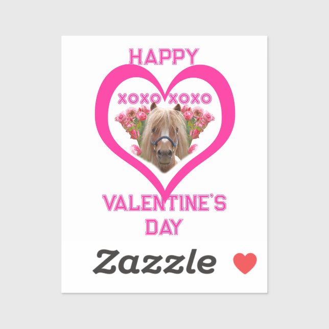 Pegatina Pretty Pony in Pink Valentine's Day for Kids (Hoja)