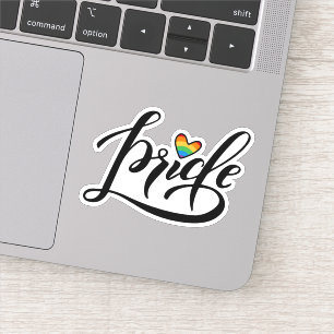 Pegatina Pride Script Heart