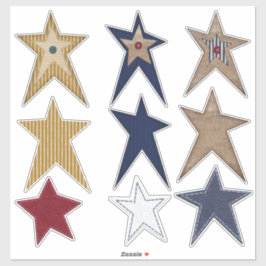 Pegatina Prim Stars Felt Look Burlap Look Fun