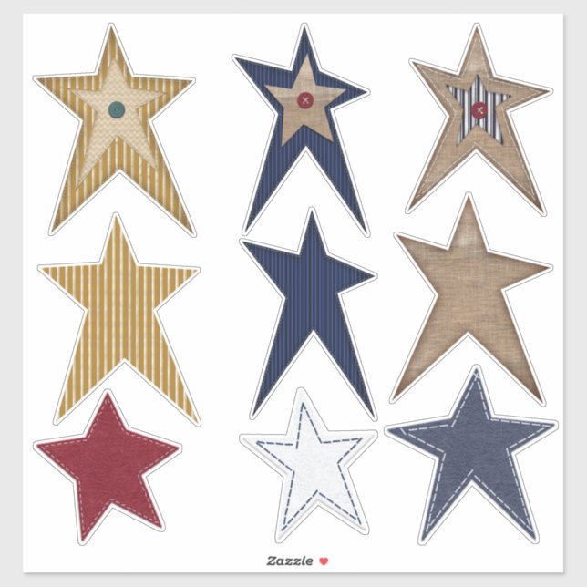 Pegatina Prim Stars Felt Look Burlap Look Fun (Hoja)