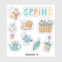 Primavera en flores de arcoíris y jardín conjunto 