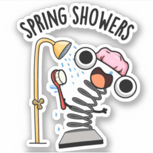 Pegatina Primavera Showers divertida temporada de Pun