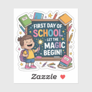 Pegatina Primer día de escuela - Que empiece la magia - ESC
