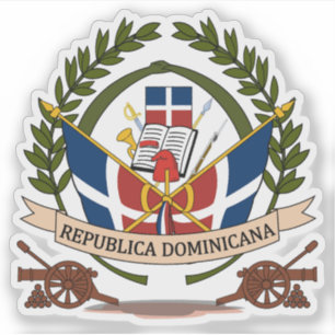 Pegatina Primer escudo de armas de los dominicanos (1844)