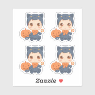 Pegatina Primer juego de disfraces para gato negro para beb