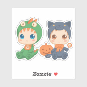 Pegatina Primeros bebés de Halloween Ropa de dragón de gato