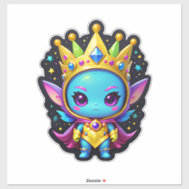 Pegatina Princesa Alien Azul