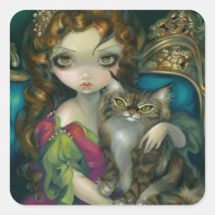 pegatina "Princesa con un gato magnético"