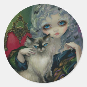 pegatina "Princesa con un gato Ragdoll"