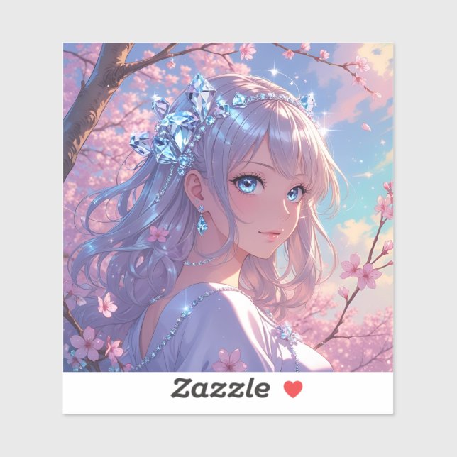 Pegatina Princesa de flores de cerezo (Hoja)