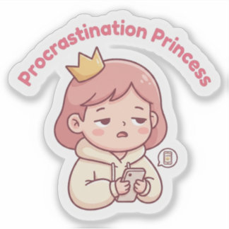 Pegatina Princesa de la Postergación Sticker Estético Bonit