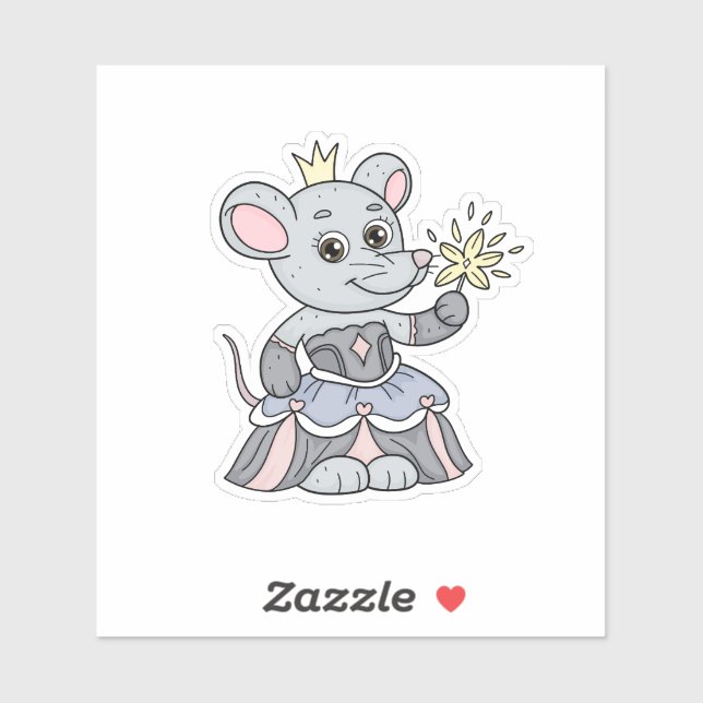 Pegatina Princesa del ratón (Hoja)