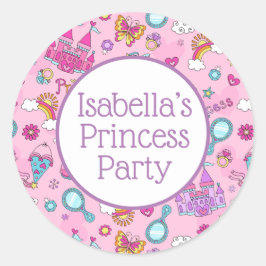 Pegatina Princesa Rosa, Glossy, Pequeña, 1½ pulgad