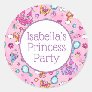 Pegatina Princesa Rosa, Glossy, Pequeña, 1½ pulgad