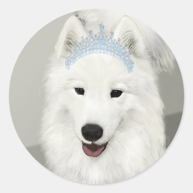 Pegatina Princesa Samoyed (Anverso)