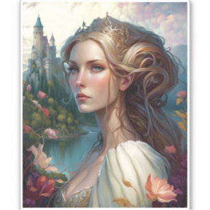 Pegatina Princess Castle Fantasy Art