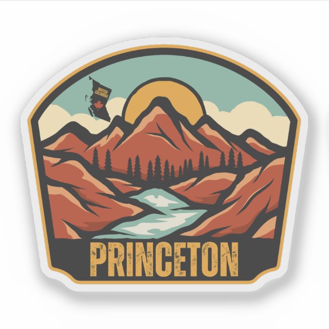 Pegatina Princeton, Columbia Británica (Anverso)