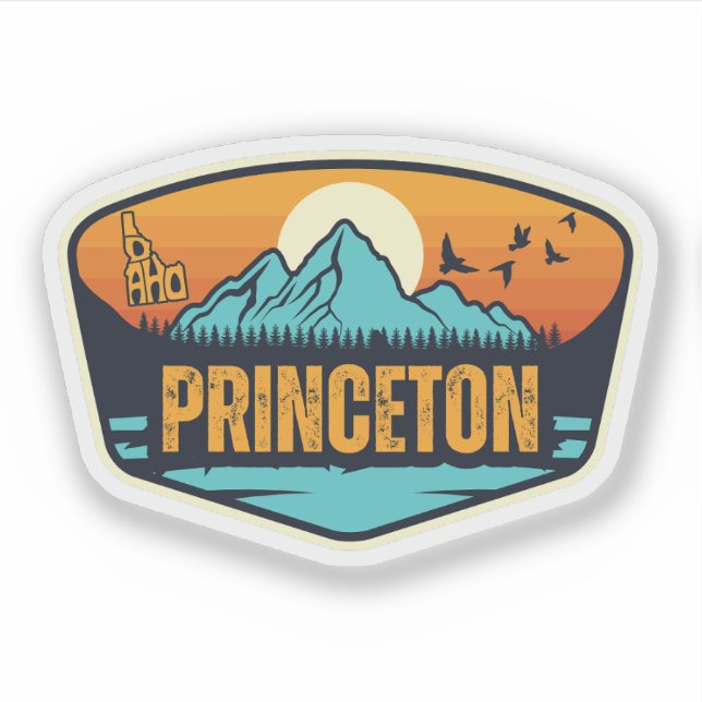 Pegatina Princeton, Idaho (Anverso)