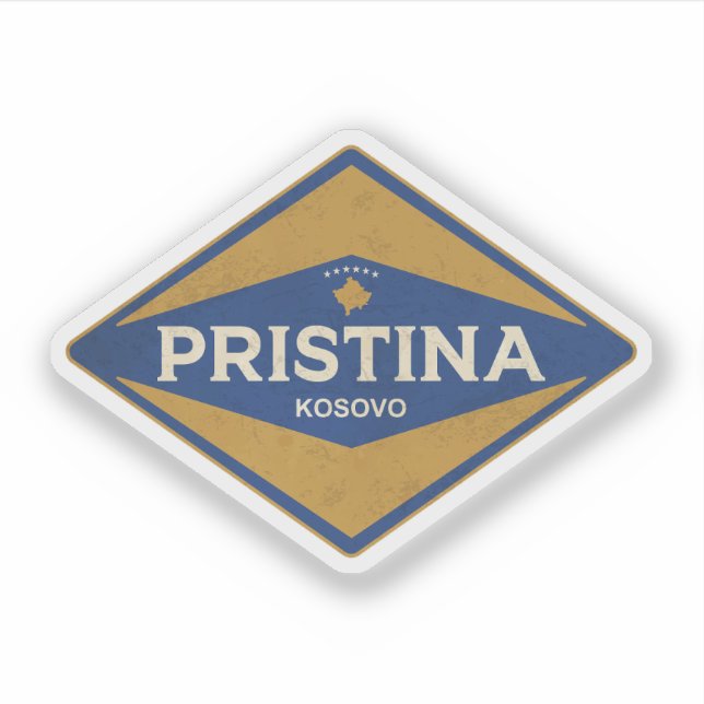 Pegatina Pristina Kosovo Vintage (Anverso)