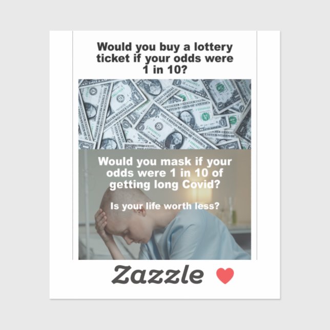Pegatina Probabilidades de ganar frente a largo Covid vinil (Hoja)