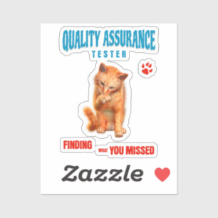 Pegatina Probador de QA Gato Humor