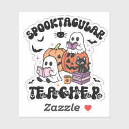 Pegatina Profesor Cute Retro Halloween Spooktacular