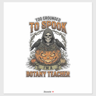 Pegatina Profesor de Botánica de Halloween Grabado Antiguo